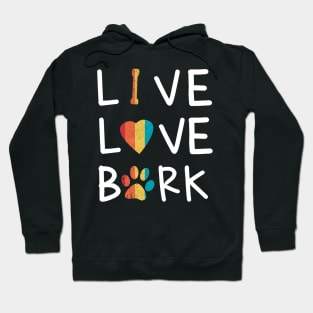 Vintage Retro Style Live Love Bark Puppy Sign Tshirt Hoodie